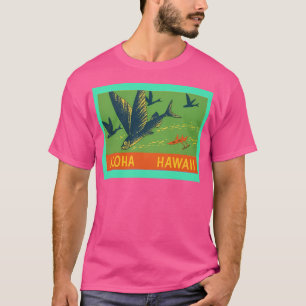 Aloha Hawaii Flying Fish Vintage World Travel Post T-Shirt