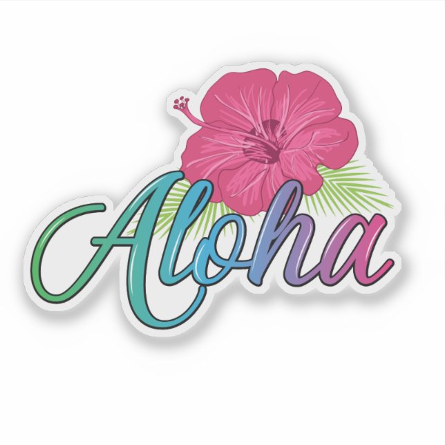 Aloha Hawaii from the island - 4 x 4 Sticker (Front)