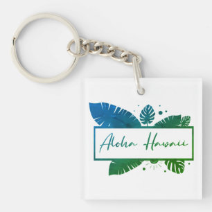 Aloha Hawaii Green T-Shirt Key Ring