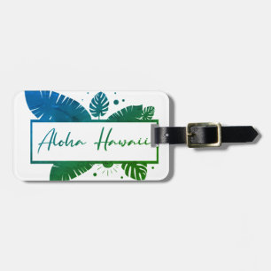 Aloha Hawaii Green T-Shirt Keychain Luggage Tag