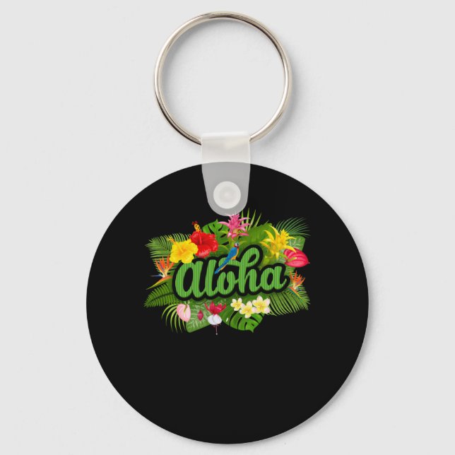 Aloha Hawaii Hawaiian Island Key Ring (Front)