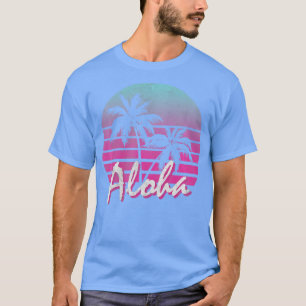 Aloha Hawaii Hawaiian Island Palm Beach Surf Vinta T-Shirt