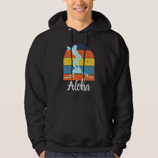 Aloha Hawaii Hawaiian Island Palm Beach Surfboard  Hoodie