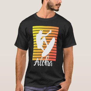 Aloha Hawaii Hawaiian Island Palm Beach Surfboard  T-Shirt