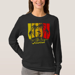 Aloha Hawaii Hawaiian Island Palm Trees Beach Va T-Shirt
