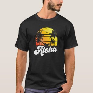 Aloha Hawaii Hawaiian Island Palm Trees Beach Vac T-Shirt