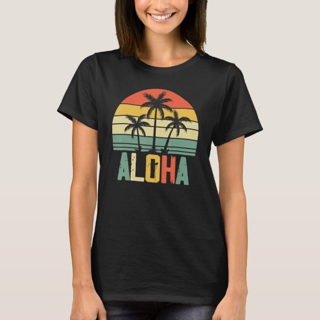 Aloha Hawaii Hawaiian Island Shirt Palm Beach Surf (Front)