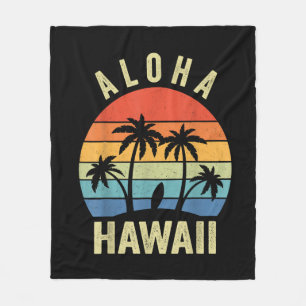 Aloha Hawaii Hawaiian Island Shirt Palm Beach Surf Fleece Blanket