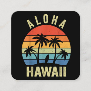 Aloha Hawaii Hawaiian Island Shirt Palm Beach Surf Square Business Card
