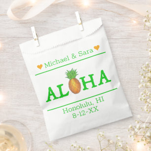 Aloha Hawaii Hawaiian Pineapple Island Wedding Favour Bags