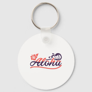 Aloha Hawaii Hawaiian Pineapple Sunny Beaches Key Ring