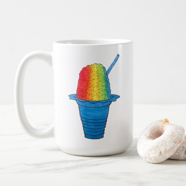 ALOHA Hawaii Hawaiian Rainbow Shave Shaved Ice Coffee Mug (With Donut)