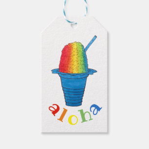 ALOHA Hawaii Hawaiian Rainbow Shave Shaved Ice Gift Tags