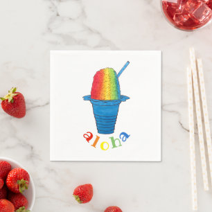 ALOHA Hawaii Hawaiian Rainbow Shave Shaved Ice Napkin