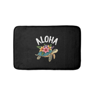 Aloha Hawaii Hawaiian-Shirt Turtle Hibiscus Kids G Bath Mat