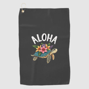 Aloha Hawaii Hawaiian-Shirt Turtle Hibiscus Kids G Golf Towel