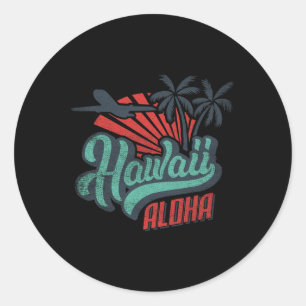 Aloha Hawaii Hawaiian Tee Beach Vacation Costume L Classic Round Sticker
