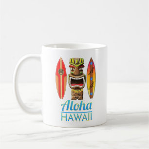 Aloha Hawaii Hawaiian Tiki Surfing Coffee Mug