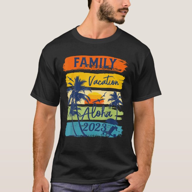 Aloha Hawaii Hawaiian Vacation 2023 Matching Famil T-Shirt (Front)