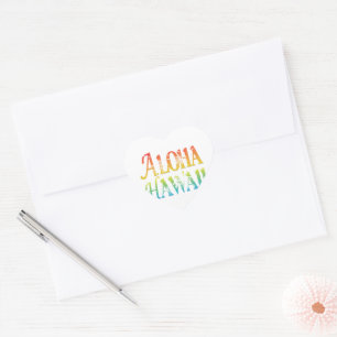 Aloha Hawaii Heart Sticker