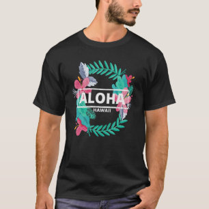 Aloha Hawaii  Hibiscus Flowers  Aesthetic Design   T-Shirt