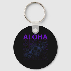 Aloha Hawaii Holiday Surfing Beach Tropical Hibisc Key Ring