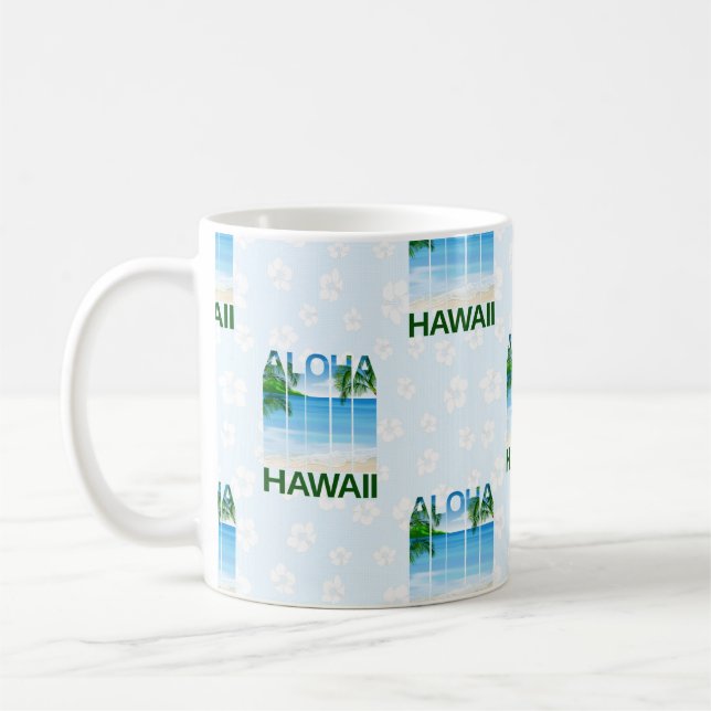 Aloha Hawaii Island Summer Beach Coffee Mug (Left)