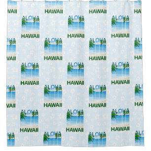 Aloha Hawaii Island Summer Beach Shower Curtain