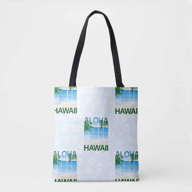 Aloha Hawaii Island Summer Beach Tote Bag (Front)