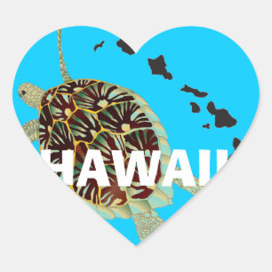 Aloha Hawaii Islands Heart Sticker