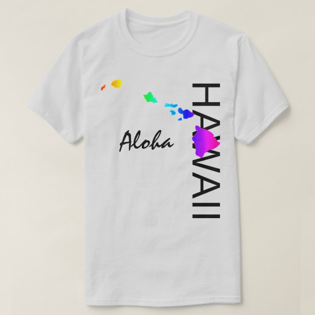 ALOHA - HAWAII ISLANDS NEON RAINBOW T-Shirt (Design Front)