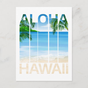 Aloha Hawaii Islands Tropical Beach Postcard
