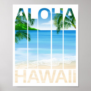 Aloha Hawaii Islands Tropical Beach Poster