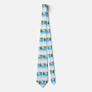Aloha Hawaii Islands Tropical Beach Tie