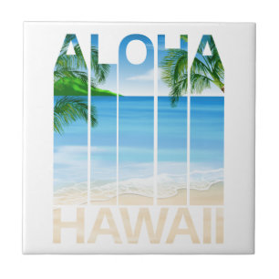 Aloha Hawaii Islands Tropical Beach Tile