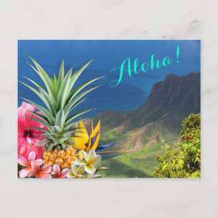 Aloha Hawaii Landscape and Flora Postcard