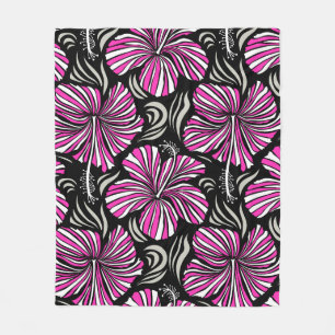 Aloha Hawaii, Luau Party invitation on black backg Fleece Blanket