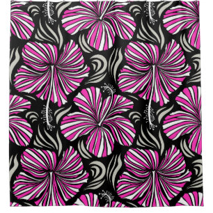 Aloha Hawaii, Luau Party invitation on black backg Shower Curtain