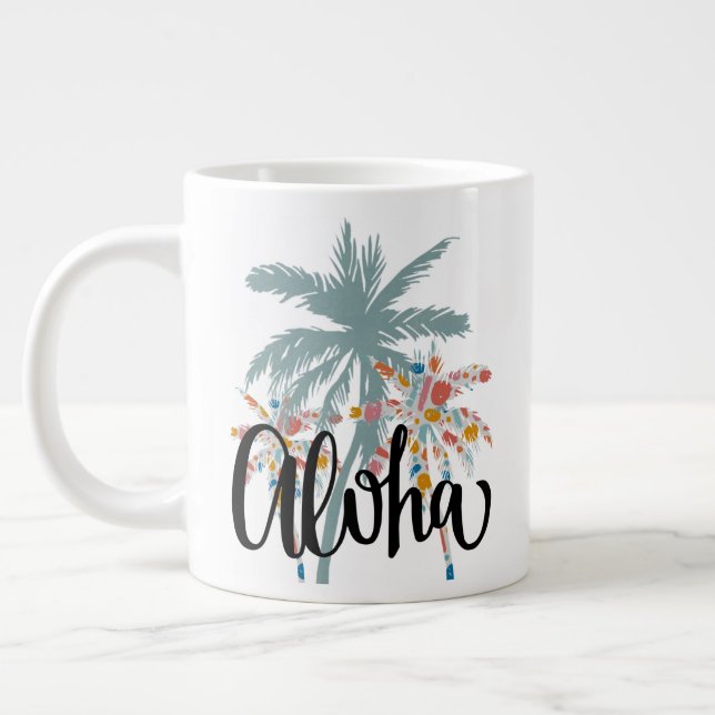 Aloha Hawaii Palm Tree Hawaiian Island Mug (Left)
