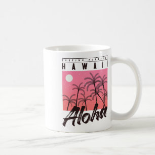 Aloha Hawaii Palm Tree Retro Sunset Beach Girls Bo Coffee Mug