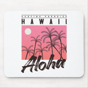 Aloha Hawaii Palm Tree Retro Sunset Beach Girls Bo Mouse Mat