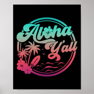 Aloha Hawaii Palm Tree Tropical Hawaiian Island Be Poster