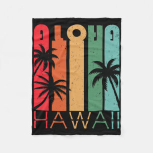 Aloha Hawaii Palm Tree Tropical Hawaiian Island Lo Fleece Blanket