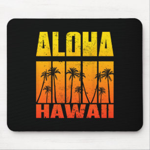 Aloha Hawaii Palm Tree Tropical Hawaiian Island Re Mouse Mat