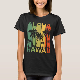Aloha Hawaii Palm Tree Tropical Hawaiian Island Re T-Shirt