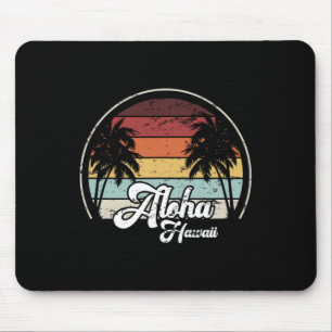 Aloha Hawaii Palms Cool Casual Summer Beach Vacati Mouse Mat