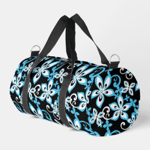 ALOHA HAWAII PATTERN IN BLACK/BLUE DUFFLE BAG
