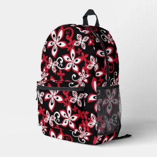 ALOHA HAWAII PATTERN IN BLACK/RED PRINTED BACKPACK