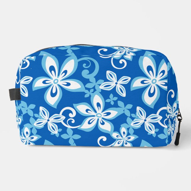 ALOHA HAWAII PATTERN IN BLUE x 2 Dopp Kit (Front)