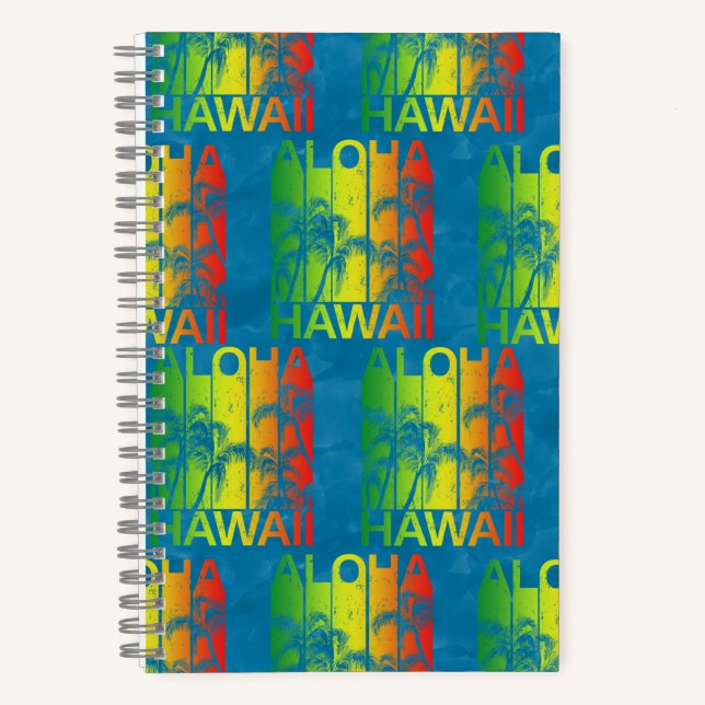 Aloha Hawaii Retro Summer Notebook (Front)